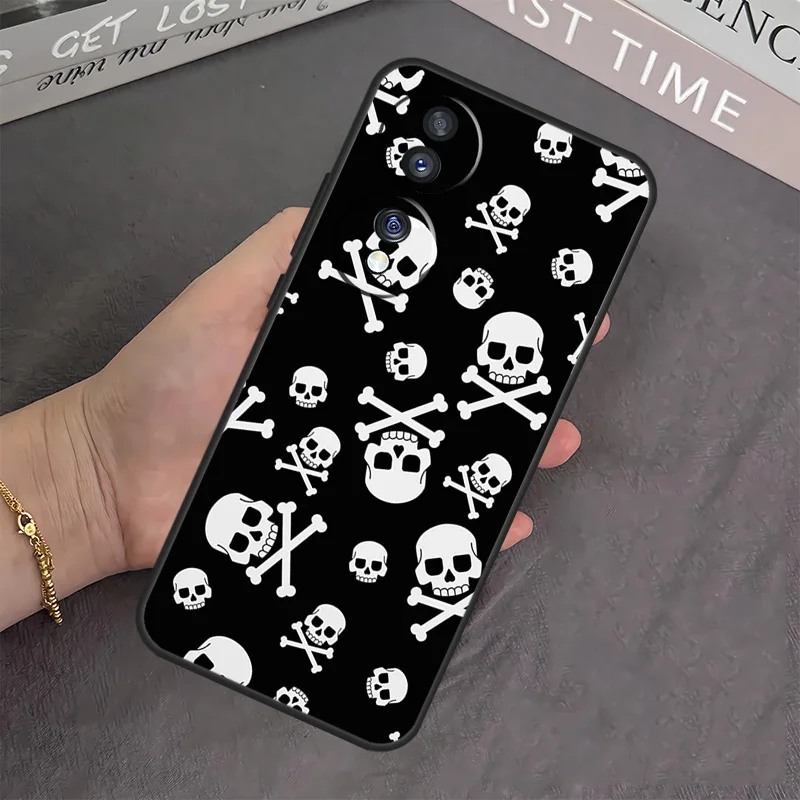 Skull Gothic Creepy Pastel Goth Cover For Honor Magic 6 Pro 5 Lite 10 50 70 90 Honor X8b X9b X7 X8 X9 X6a X7a X8a X9a Case