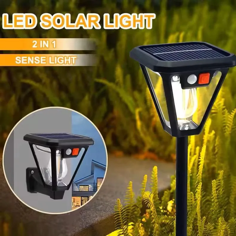 

1 шт. торшер/настенный светильник двойного назначения, уличный солнечный светодиодный уличный водонепроницаемый светильник, уличный садовый уличный настенный светильник