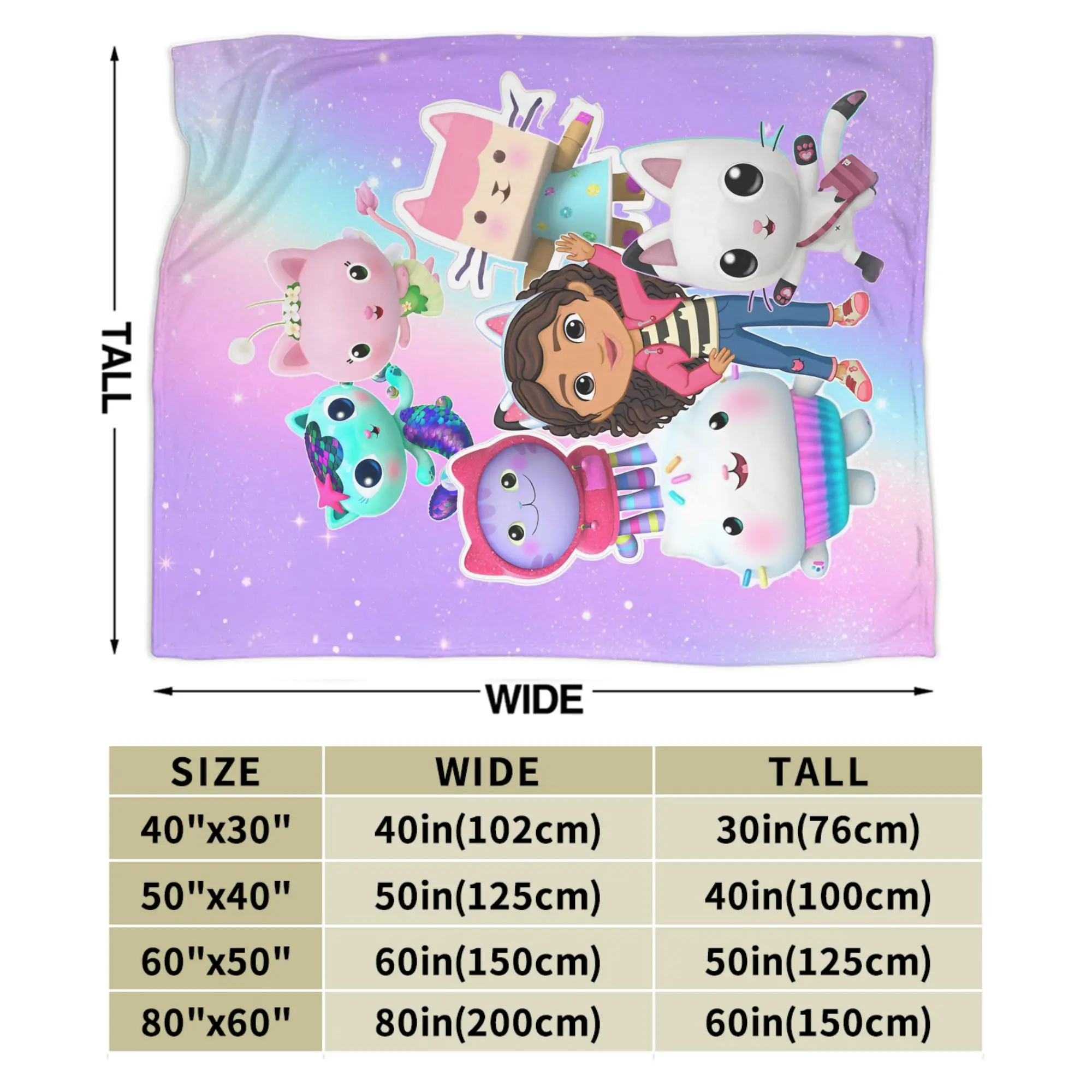 الكرتون لطيف Gabbys دمية البطانيات الصوف الصيف تنفس الدافئة رمي بطانية للفراش في الهواء الطلق أفخم رقيقة لحاف #6