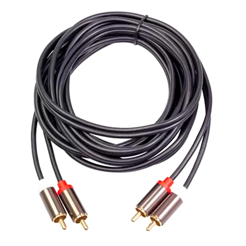 ABIJ-2RCA To 2 RCA Male To Male Audio Cable Gold-Plated RCA Audio Cable For Home Theater DVD TV CD Amplifier Sound Box