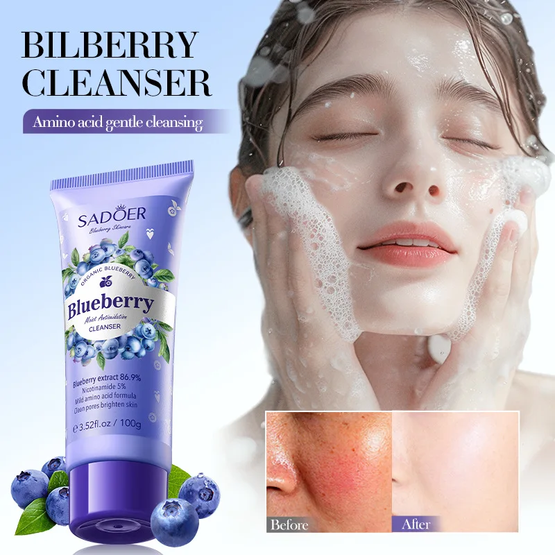 

100g Blueberry Amino Acid Mild Antioxidant Cleansing Face Cleaner Skin Care Products