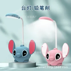 Disney Stitch Desk Lamp Aesthetic Cute Stich Figure Shape Bedroom Room Lighting Students Reading Light  Eye Protection Gifts