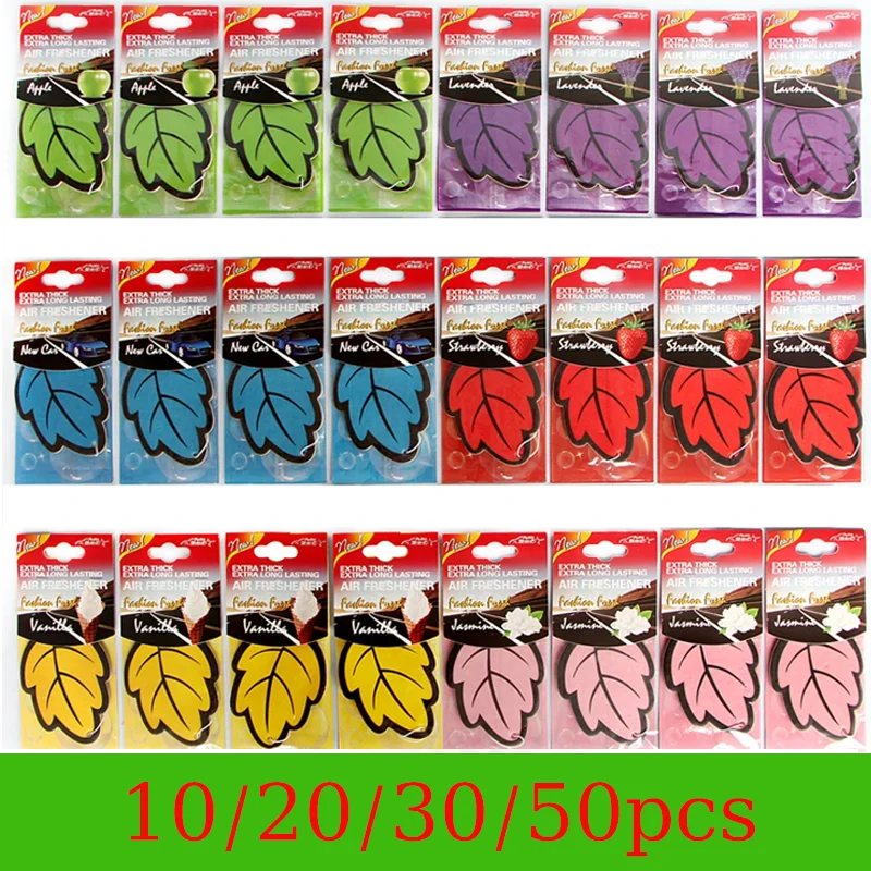 10/50PCS Auto Lufterfrischer Natürlichen duftenden tee papier Auto Hängen Vanille parfüm duft Blatt Form auto zubehör innen