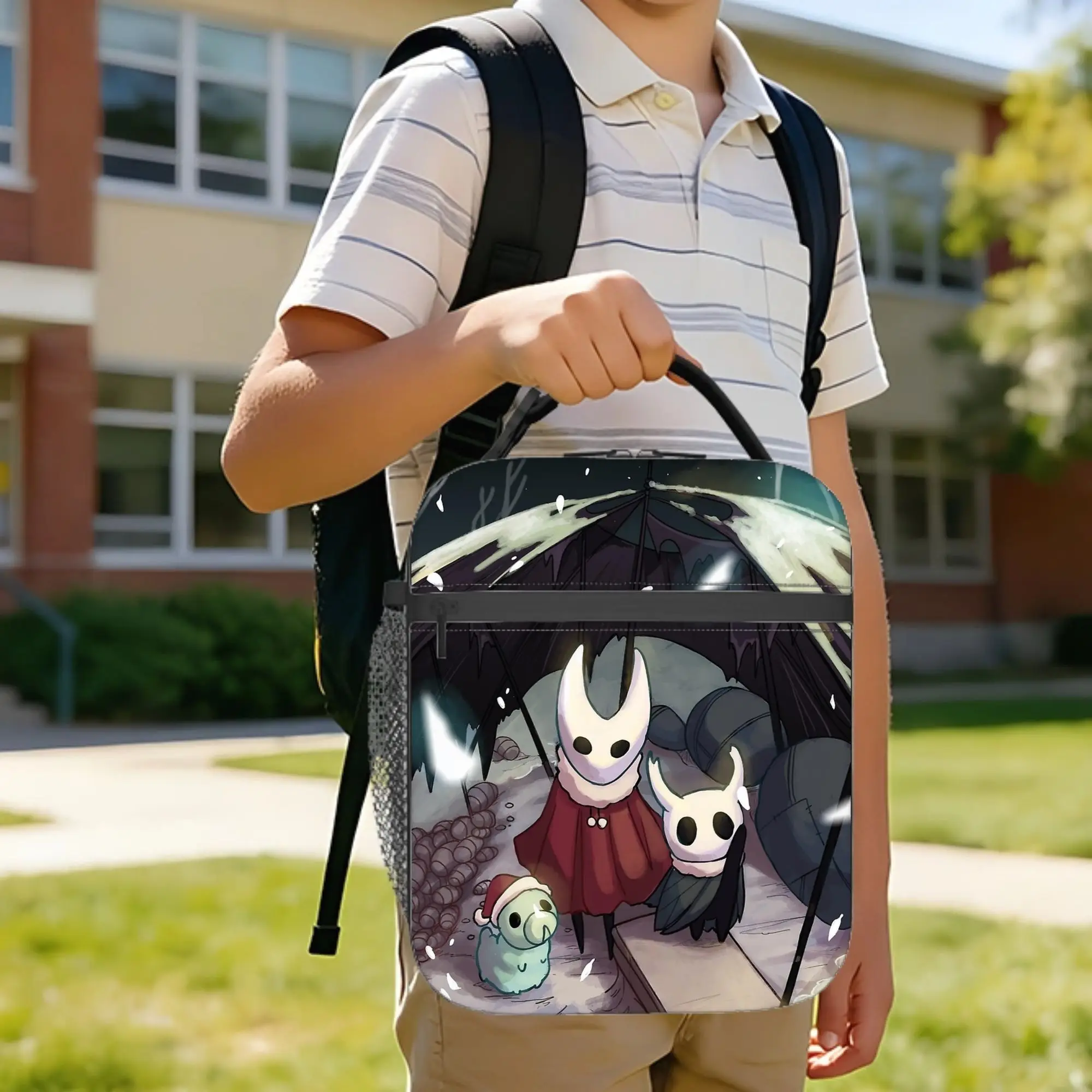 Hollow Knight Silksong Insulated Lunch Bag Thermal Bag Reusable,Lunch Container  High Capacity Lunch Box Tote Food Storage Bags