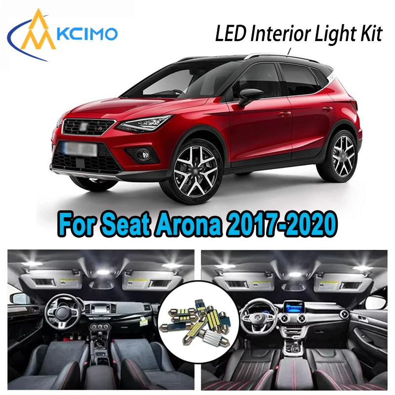 

For Seat Arona 2017-2020 2017 2018 2019 2020 Premium Bright LED Interior Dome Map Trunk Light Kit Car Led Lamps Canbus No Error