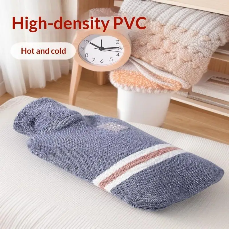 1/2L Hot Water Bottle With Knitted Cover Large Capacity Hot Water Bag For Female Warm Belly Hands Inject Water Hot Water Bag