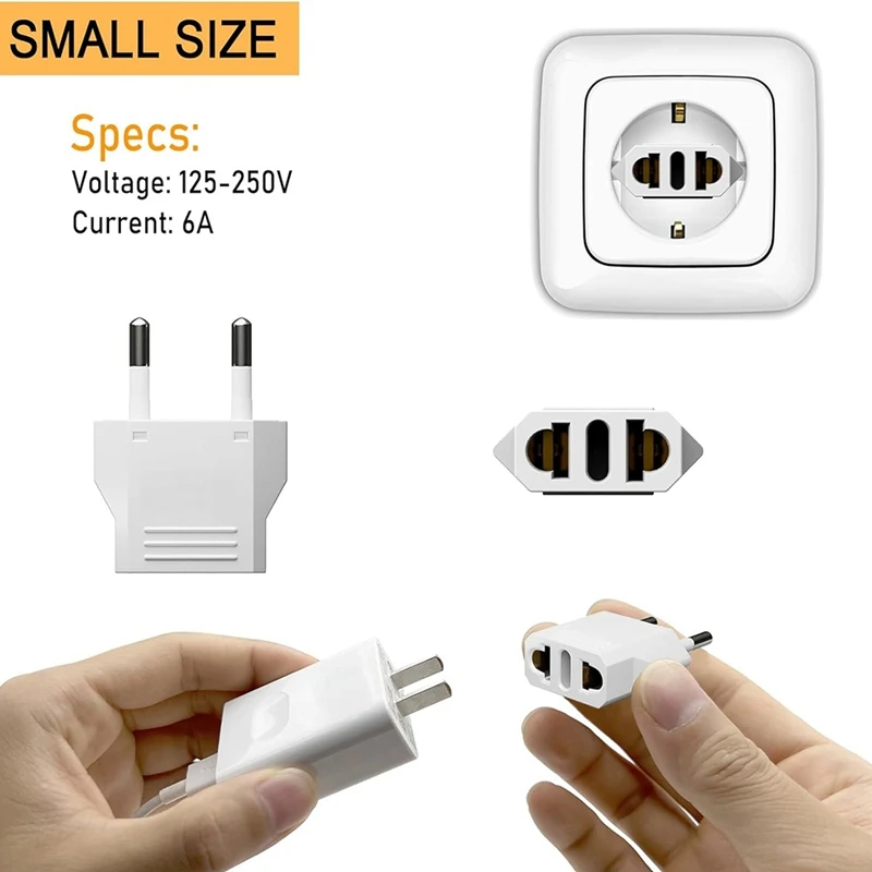 European Plug Adapter 20Pcs US To Europe Plug Adapter,European Travel Type C Plug Adapter,Europe Power Converter EU Plug