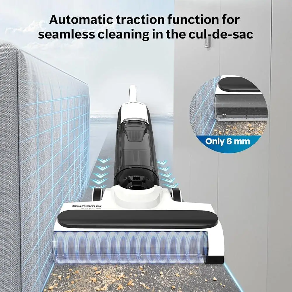 Cordless Wet Dry Vacuum Cleaner Self Cleaning Electrolyzed Water Technology HEPA Filtration System LED Display Voice Guidance