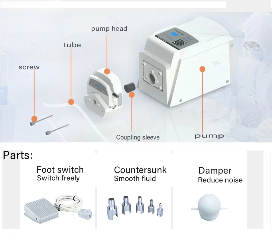 Food beverage peristaltic dosing pump 10 heads ac180-260v multiple peristaltic pump