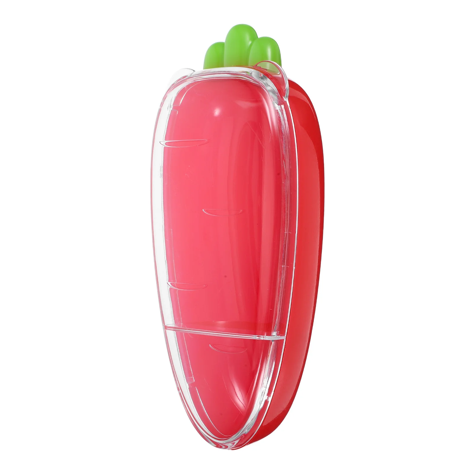 

Reusable Plastic Snack Container 2-Compartment Carrot Shaped Clear Box Lid Food Storage Container Fresh Keeping Box