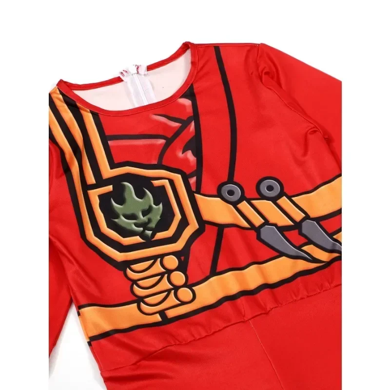 Garçons japonais Ninja Onesie jouet 의상 imprimé vert dessin animé 애니메이션 마스크 의상 japonais samouraï fourchette