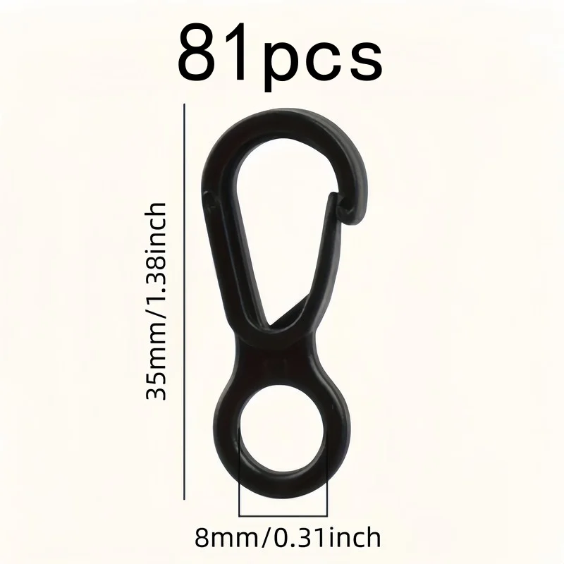 81 pcs Quick Release Snap Hooks, Easy to Clip and Unclip, for Camping, Keychains, Backpacks and Home Organization