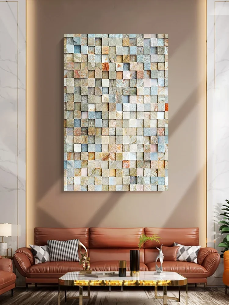 Decorative Art Painting Of high-end Hotel Model Rooms 3D Solid Wood Mosaic Home Decoration Background Wall Decoration