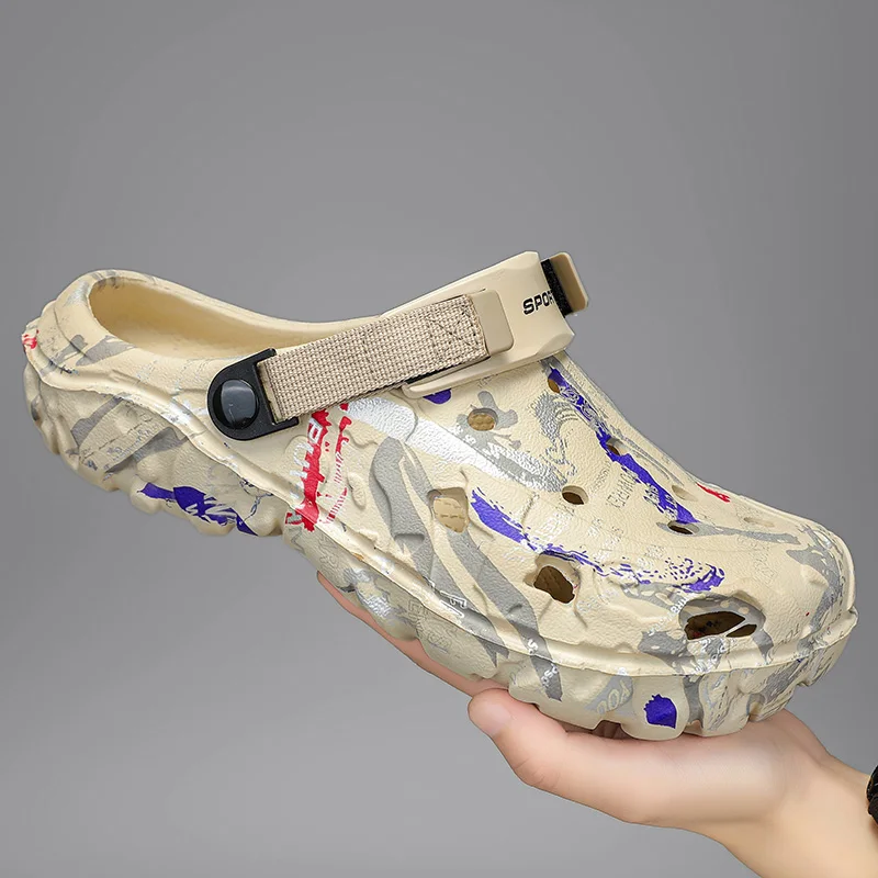حجم كبير 47 الصيف الرجال الصنادل قباقيب في الهواء الطلق قباقيب الحديقة ثقب الأحذية الذكور حذاء كاجوال أحذية ماء الراحة المنزل النعال الناعمة