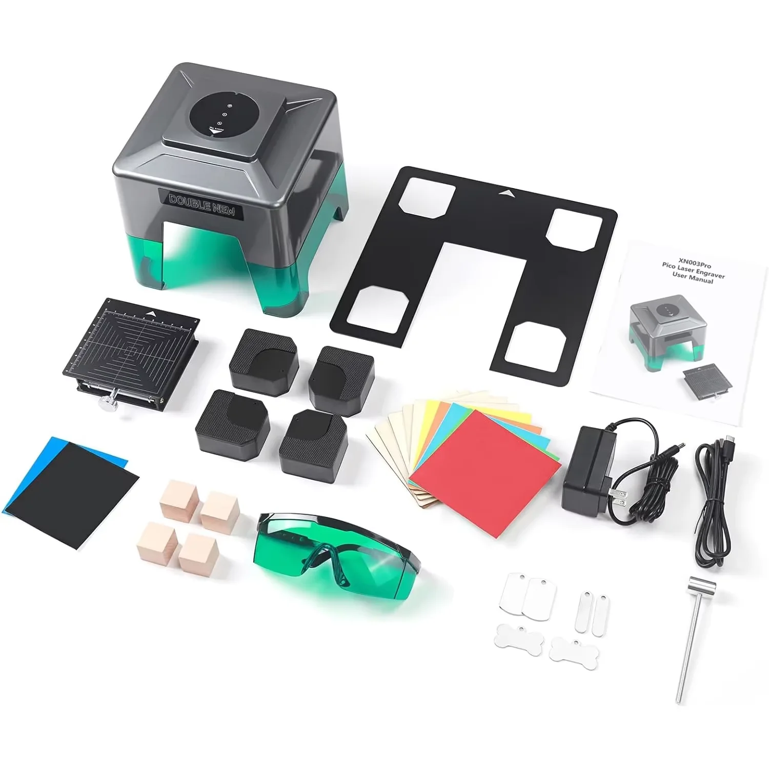 5500nW 스테인리스 스틸 미니 레이저 조각기, 애완동물 이름표, 가죽 공예, 가정 및 장식용 DIY 펜던트 커팅 머신