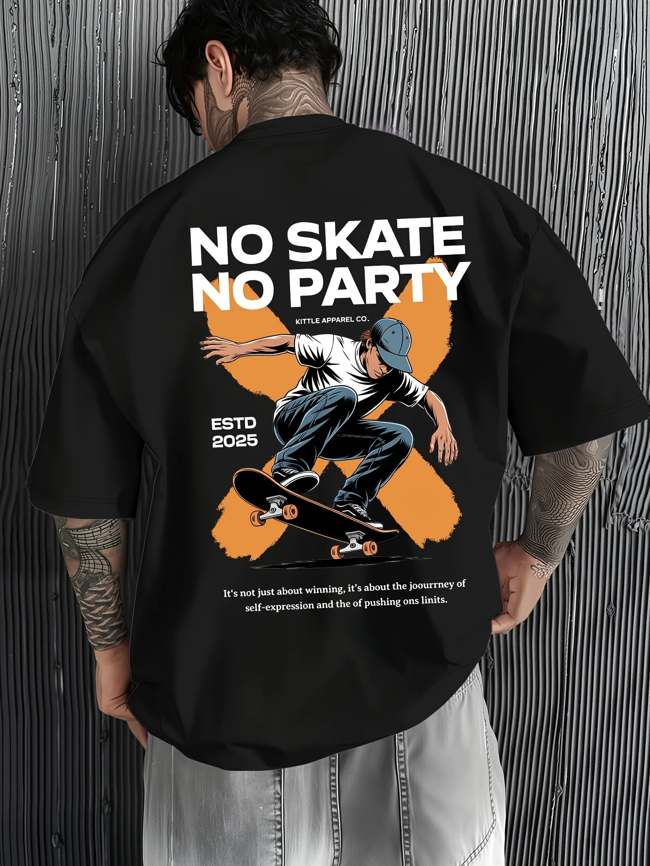 New American-style Trendy and Energetic Skateboard Summer Men T-shirt 100% Pure Cotton Soft Material Trendy and Fashionable