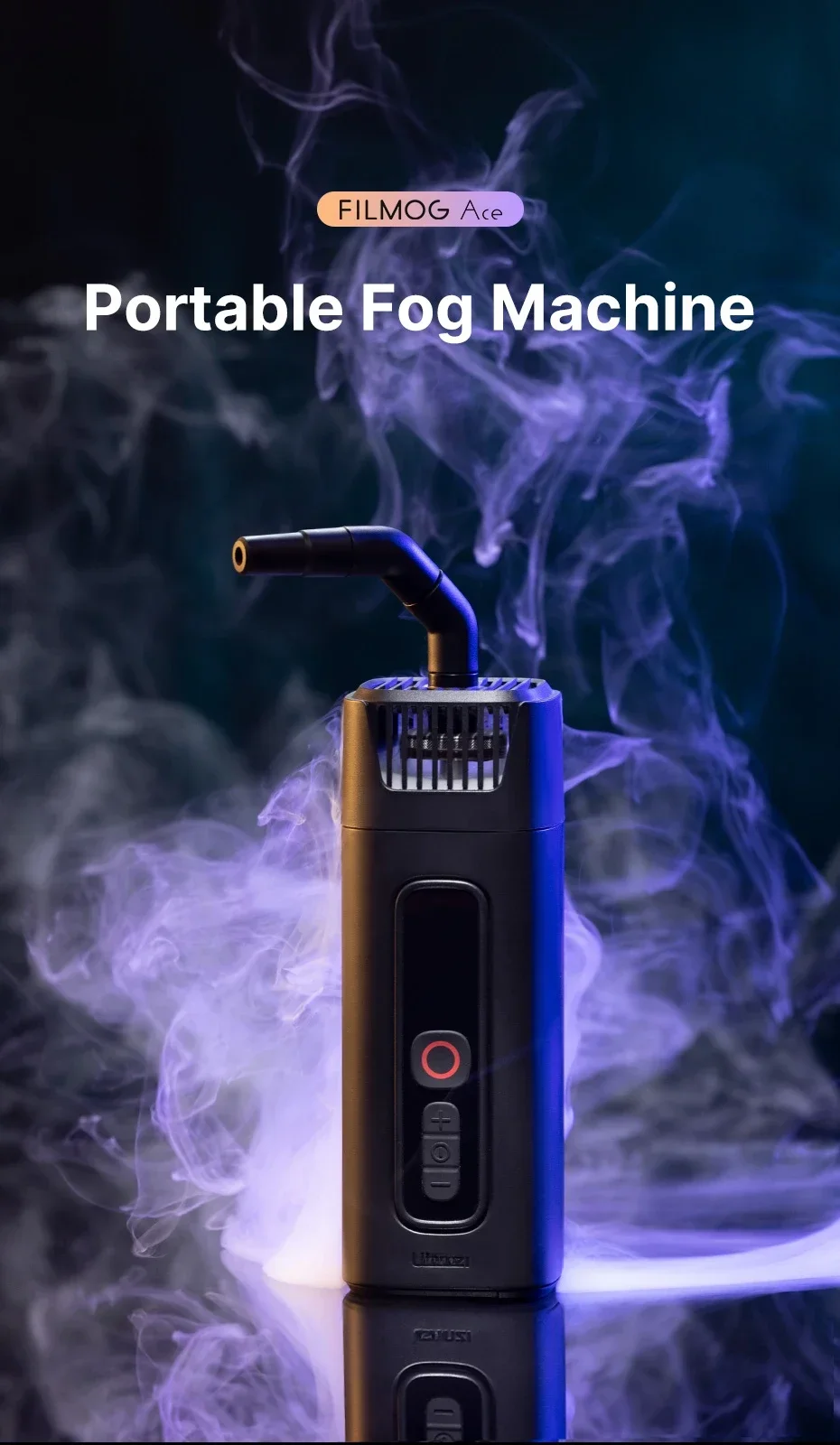 FM01 FILMOG Ace Fog Machine 40W Handheld Dry Ice Smoke Machine Studio Short Video Filming Stage Effects Wireless Control