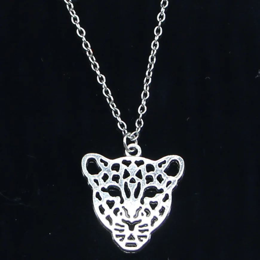 20pcs New Fashion Necklace 28x26mm hollow leopard head Pendants Short Long Women Men Colar Gift Jewelry Choker