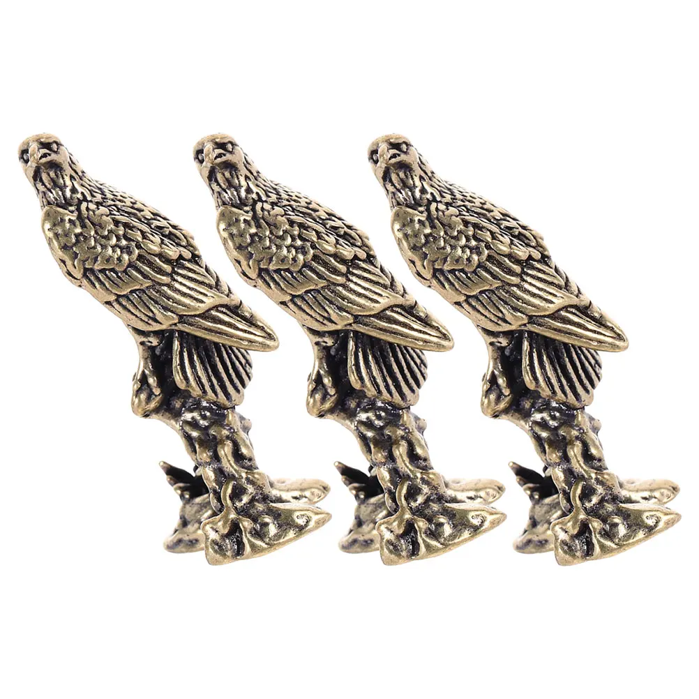 

3Pcs Brass Eagle Sculptures Vintage Miniature Desktop Metal Birds Decor Tabletop Ornaments for Home Office Brass Birds Figurines