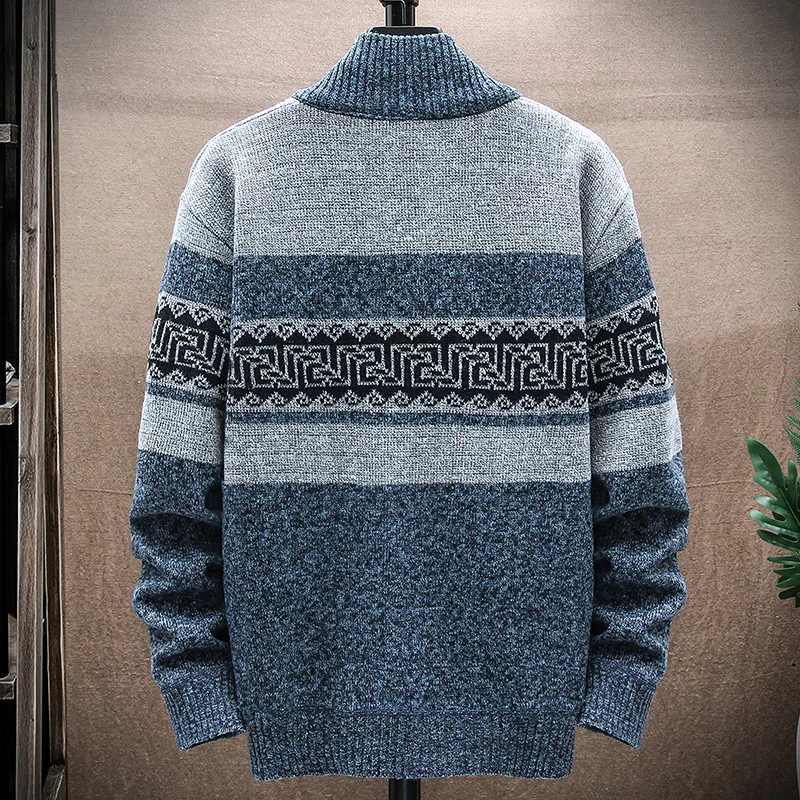 Trui Mannen Herfst Winter Warme Dikke Gebreide Vest Mode Casual Hot Selling Ademend Opstaande Kraag Breien Trui Mannen