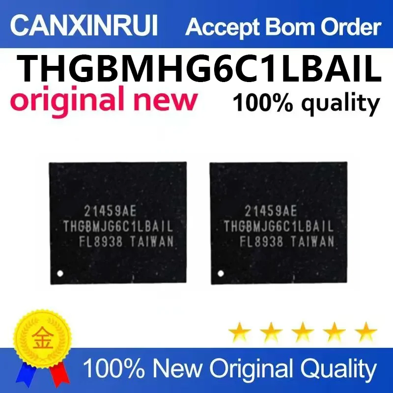 （5pcs-100pcs）Brand new original genuine eMMC flash chip THGBMHG6C1LBAIL BGA153 ball 8GB memory IC