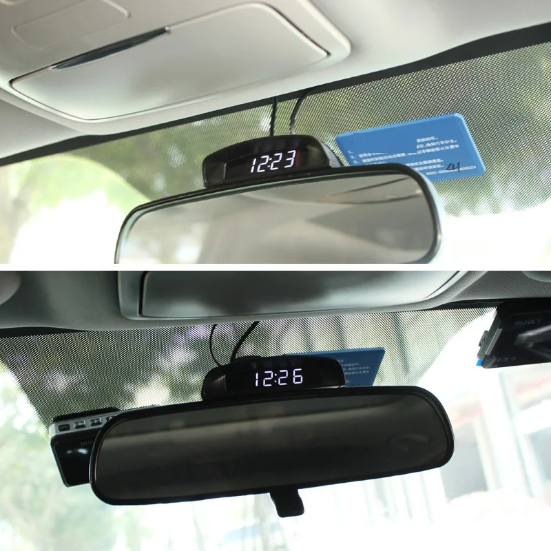 Flip Display LED Samochodowy zegar cyfrowy Świecący samochodowy zegar elektroniczny Czas Tydzień Wspólne zasilanie rejestratora jazdy