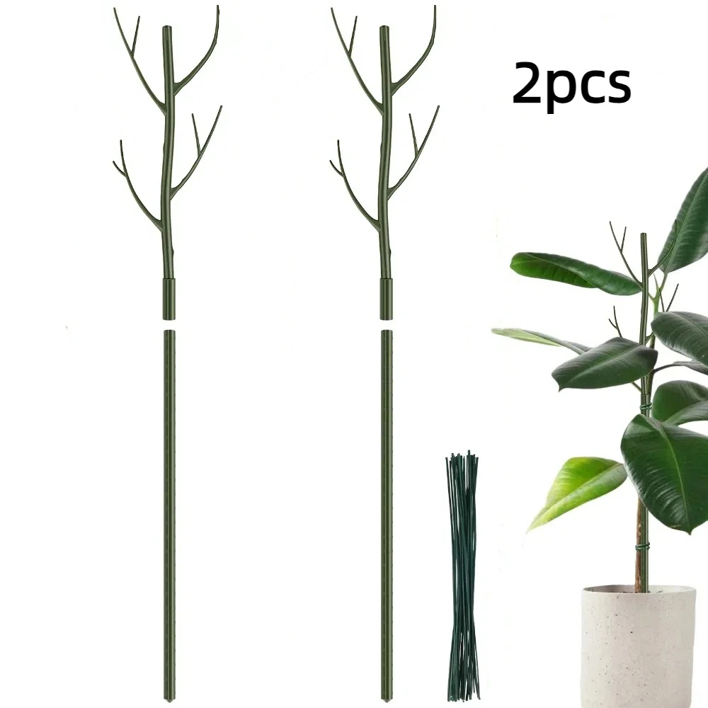 2pcs Simulated Tree Branch Plant Support Stakes Anti Lodging Plastic Vine Climbing Bracket Adjustable Garden Tools