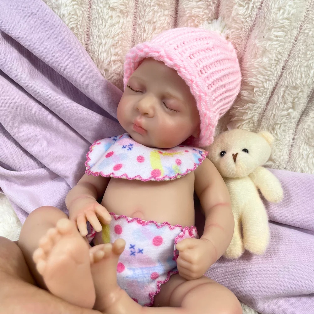 Mini poupée bébé Reborn en Silicone, corps complet de 13 pouces, Luna, jouet lavable en Silicone souple pour fille, Art à collectionner, cadeau de noël