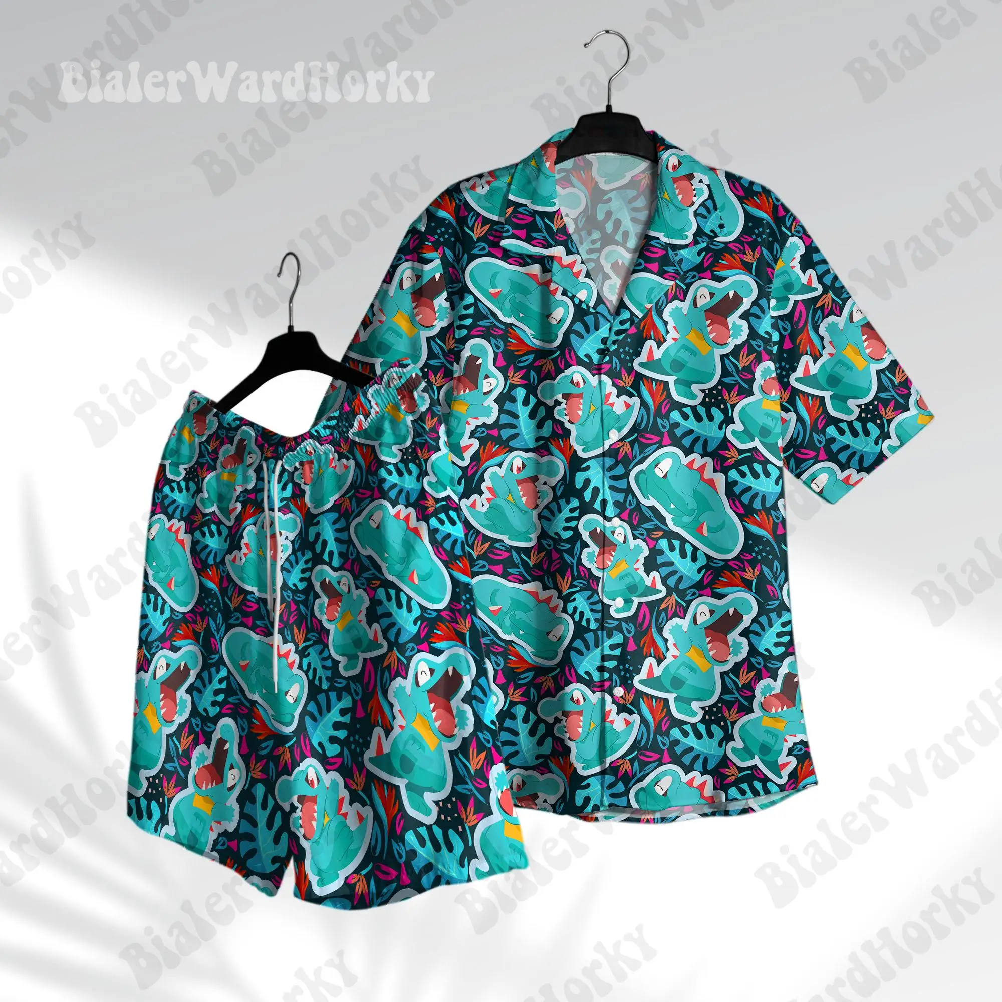T-shirt graphique Pokémon 2026 Totodile, chemise hawaïenne, cadeaux pour fans, mode estivale, T-shirt homme, vêtements enfant, Tee Y2k femme ﻿