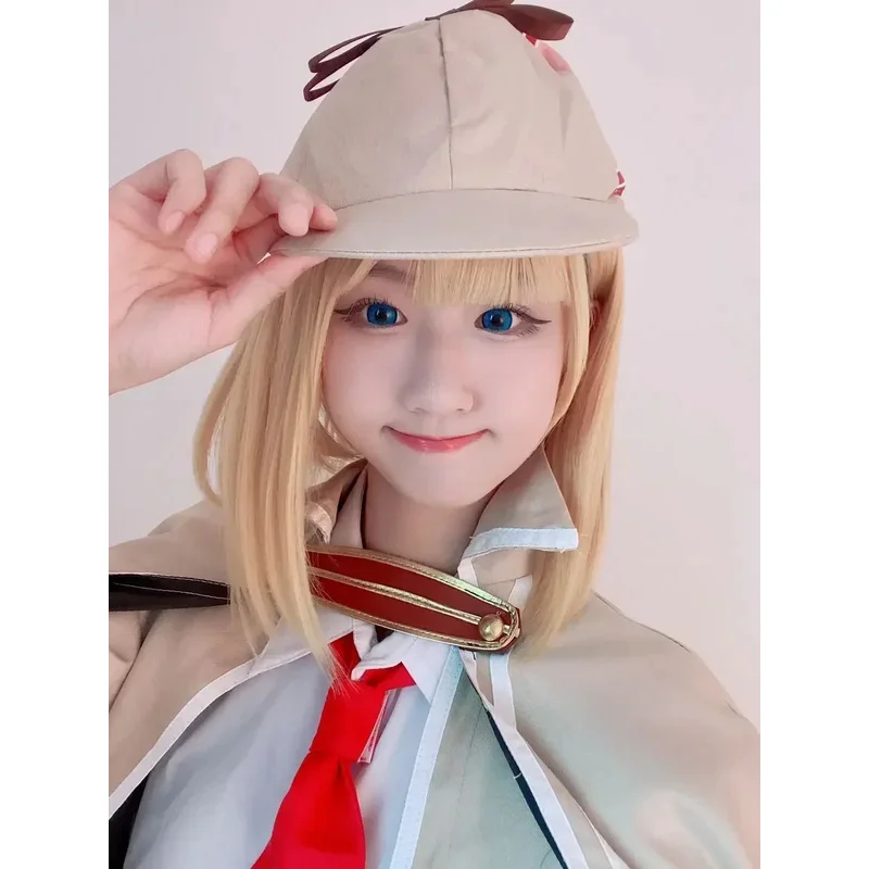 【Wetrose】In Stock Watson Amelia Ame Cosplay Costume Hololive EN Holo Vtubers Full Set Detective Uniform Outfit Cap Wig Halloween
