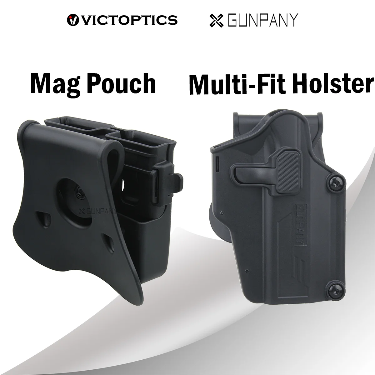 Victoptics-funda multiajuste y doble cargador, Funda universal para pistola, mano derecha, doble pila, 9mm, 40,45