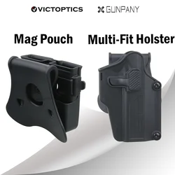 Victoptics Multi-Fit Holster En Dubbel Magazijn Zakje Autolocking Universele Pistoolholster Rechter Dubbele Stapels 9Mm. 40 .45