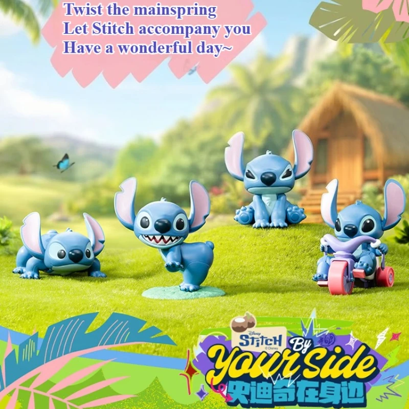 

Disney Stitch Clockwork Mobile Figure Toys Cartoon Anime Lilo&Stitch Doll Desktop Ornament Children's Kawaii Birthday Toy Gift