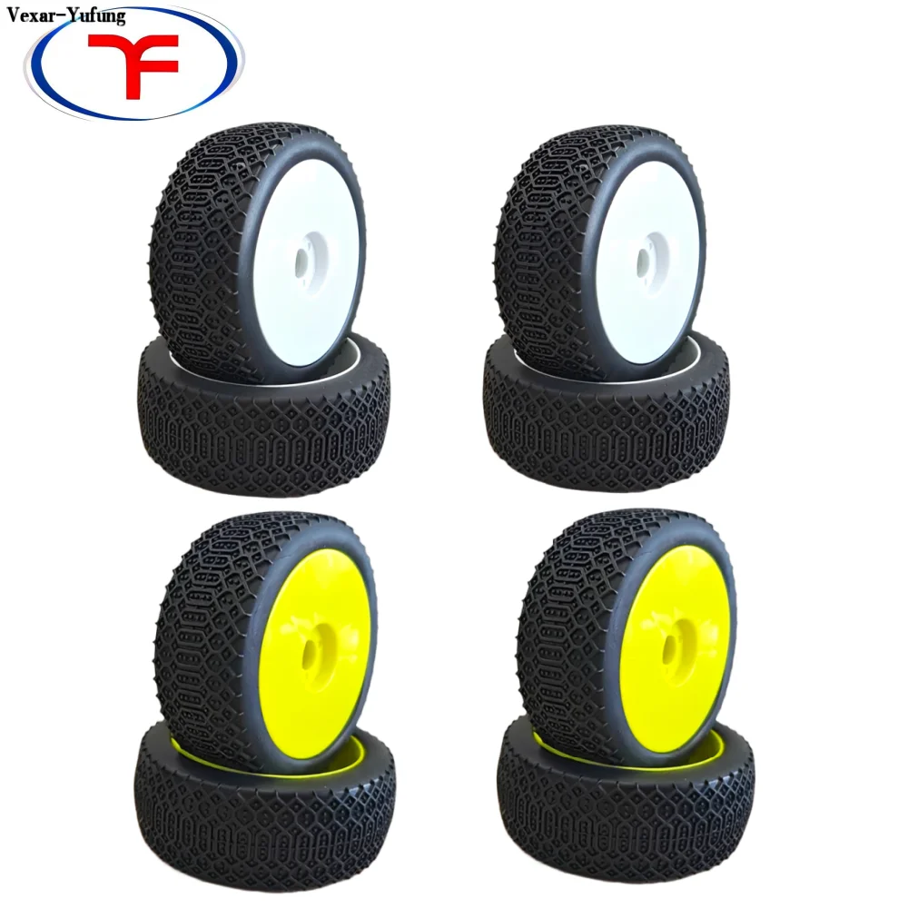 Yufung 1:8 Scale RC Wheels and Tires Car Buggy Tires Wheel Rims 17mm Hex F803 for 1/8 Off Road RC Car Tire Racing Match HSP HPI