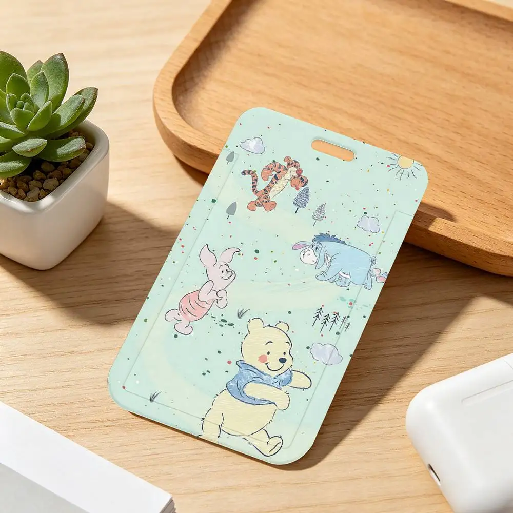 Niedlicher P-Pooh B-Bear und seine Freunde Kartenhalter mit Umhängeband, Anhänger, Türausweishalter, Schlüsselanhänger, Arbeitsausweishülle, Geschenk – Detail 9