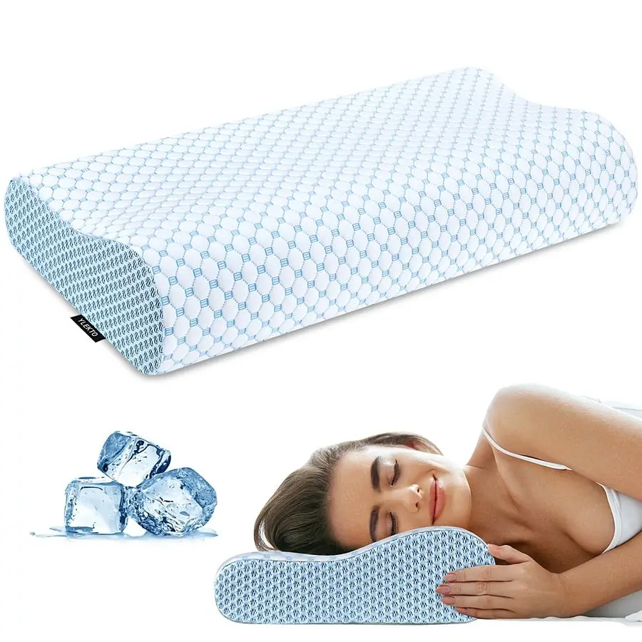 

Cervical Pillow for Neck Pain Relief, Contour Memory Foam Pillows for Sleeping, Odorless Ergonomic Pillow Adjustable Orthopedic