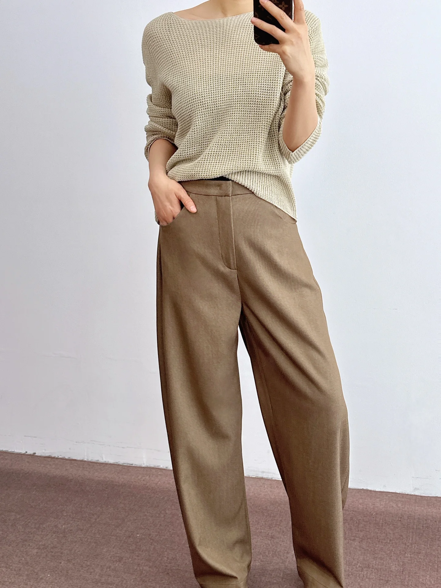 

Женские брюки-палаццо цвета хаки с высокой талией, повседневные, свободного кроя, стройнящие, длинные, весна-лето, новинка