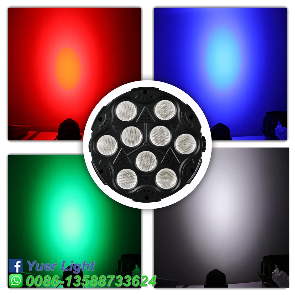 Yuer 9X8W RGBW 4in1 LED Plastic PAR lights/ Wash strobe Effect Lights DMX512 Control For Home birthday Party DJ Disco Stage