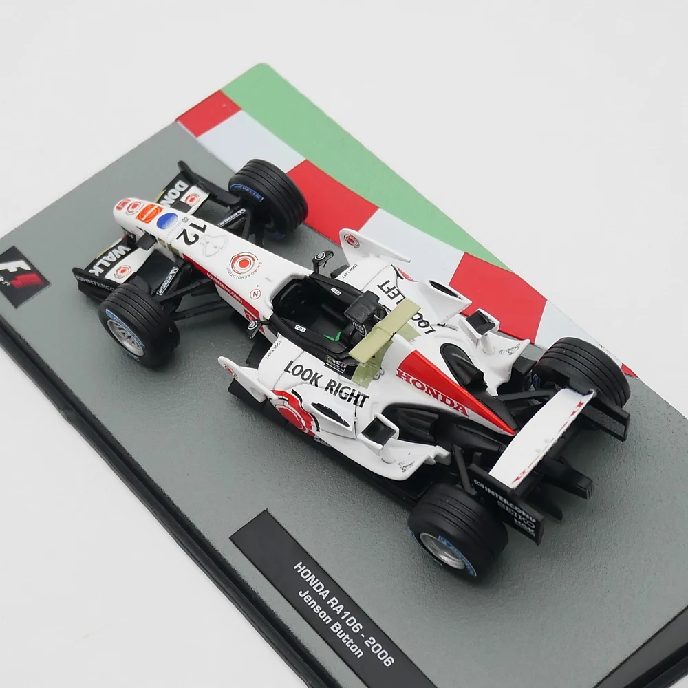 Ixo 1:43 Honda RA106 2006 Jenson Button Racing Diecast Car Model Metal Toy Vehicle