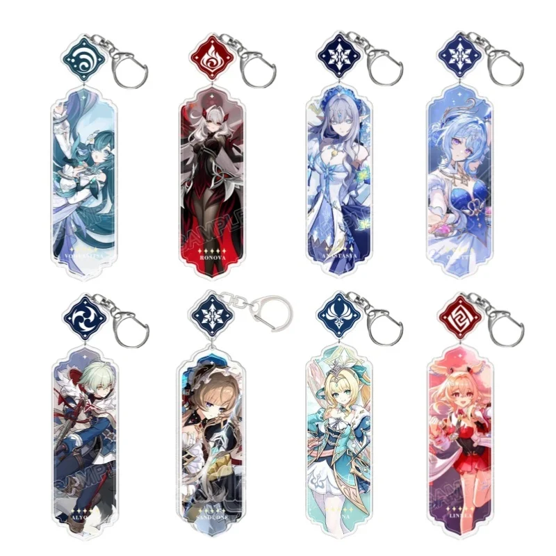 New Genshin Impact Acrylic Pendant Anastasya Ronova Vesna Odette Skirk Hanging Keychain Bag Pendant Celebrate Keyring Gift
