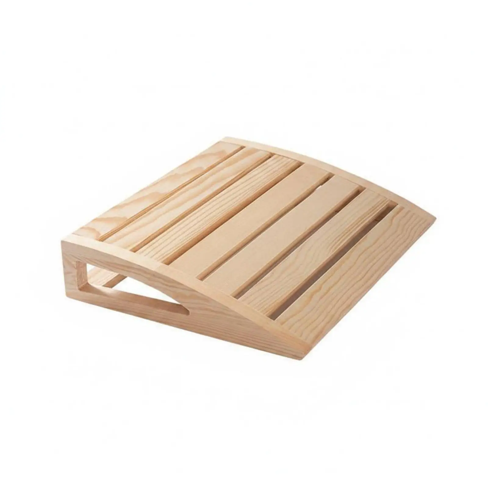 Wood Sauna Pillow Angled Support Eases Shoulder Strain for Home Spa