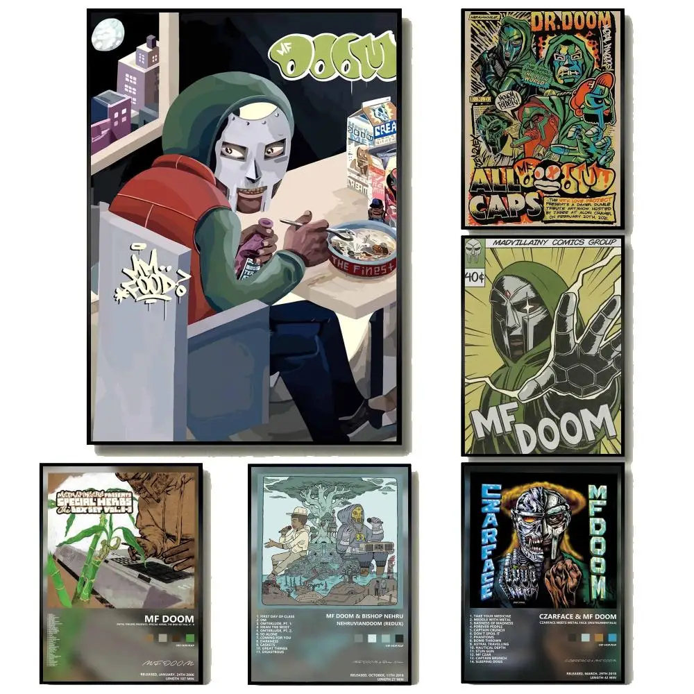 Underground Rap Icon M-MF Doom Poster Modern Minimalist Wall Art Prints for Home Decor Interior Bedroom Living Room
