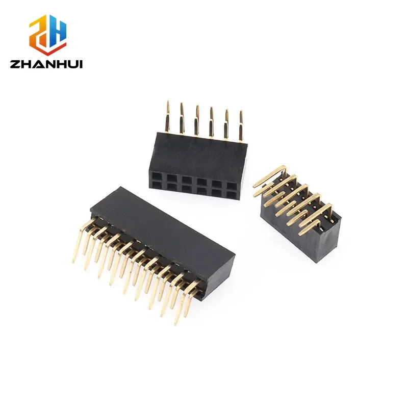 10Pcs 2.54mm Pitch 90 Degree Dual Row Female Header Socket 2x2P To 2x40P PCB Board Connector for Arduino DIY Projects