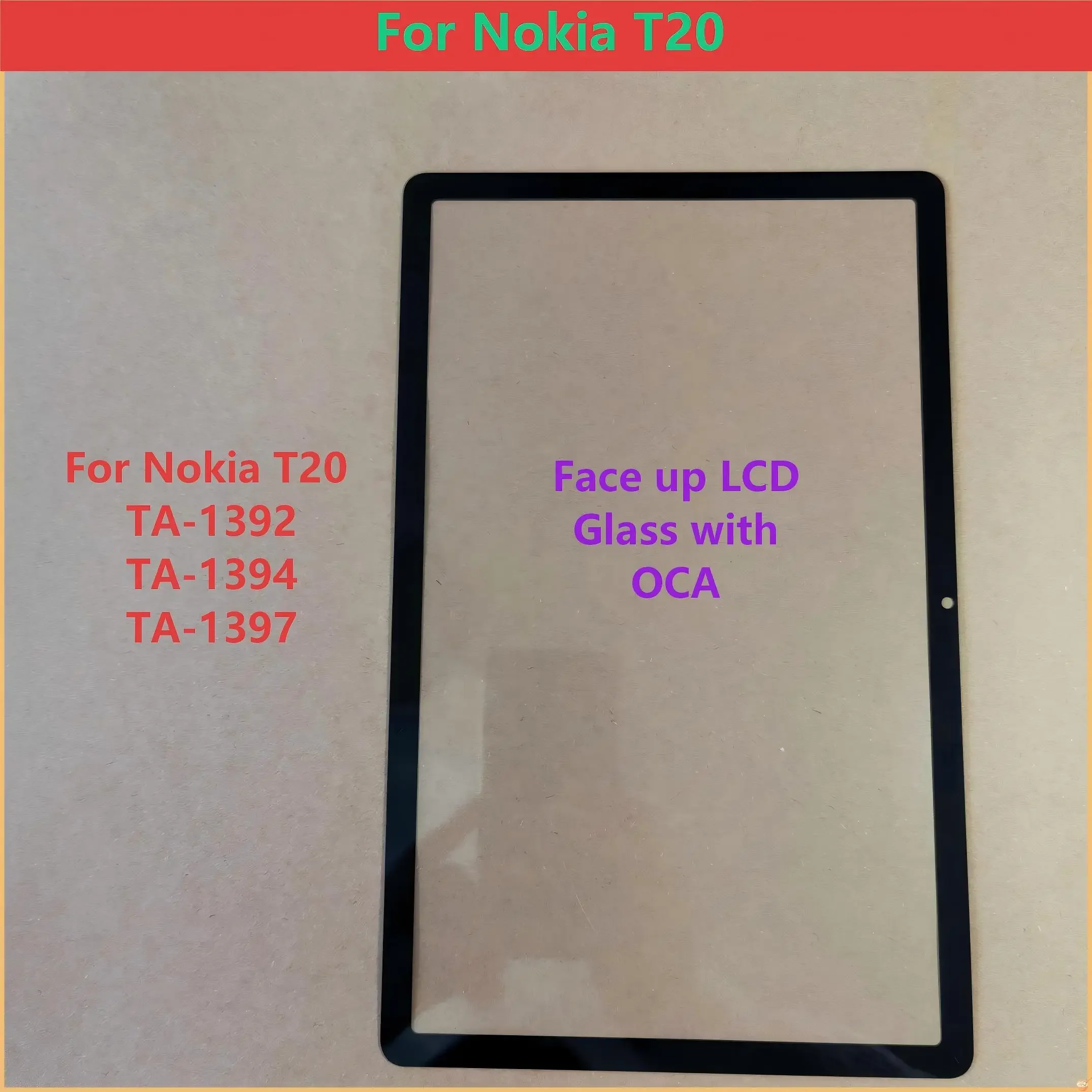 

AAA For Nokia T20 LCD TA-1397 TA-1394 TA-1392 Touch Screen Panel Tablet Front Outer LCD Glass Lens With OCA Replacement