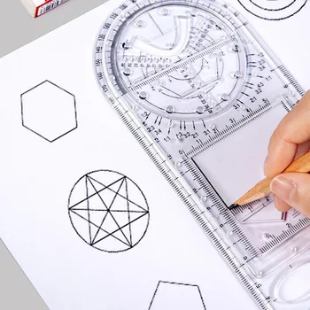 Règle multifonctionnelle carrée à angle d'activité pour élèves du primaire et du secondaire, figure géométrique, ruban à mesurer uniquement pour étudiants