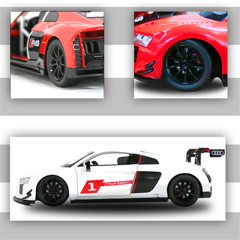 1/24 AUDI R8 LMS Alloy Racing Car Model Diecasts Metal Toy Sports Car Model Simulation Sound and Light Collection Gift