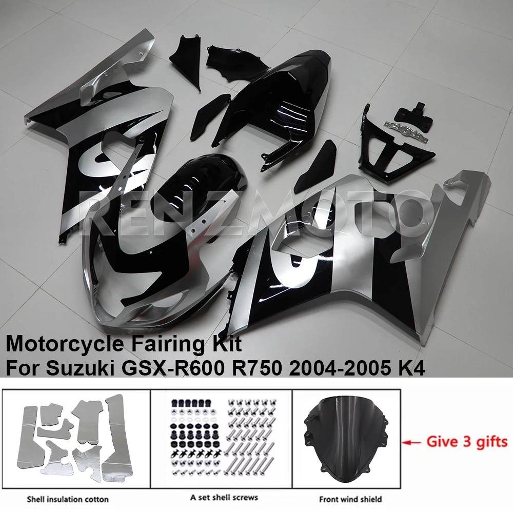 

Motorcycle Set Body Kit Fairing For Suzuki GSX-R600 R750 2004 2005 K4 K5 Plastic AInjection Bodywork S0604-129a