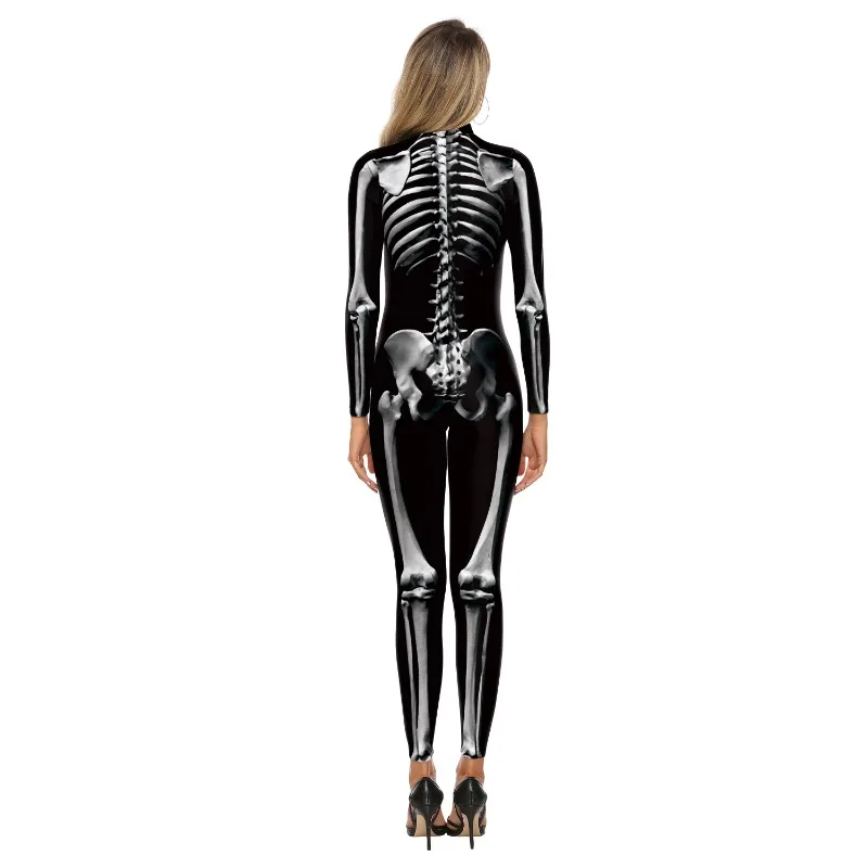 Halloween kobiety kombinezon Cosplay szkielet body zombie Catsuit kostiumy karnawałowe przebranie Zentai strój Party prezent kobieta