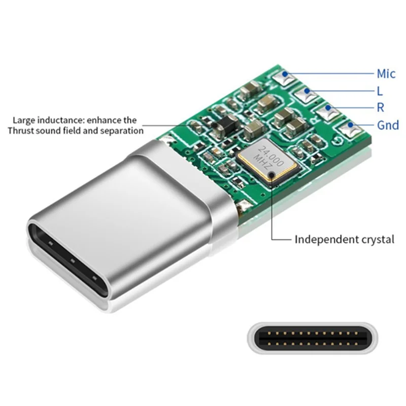 Excellent-ALC5686 Chip Type-C Digital Audio Headphone Plug DAC Decoding Connector Adapter