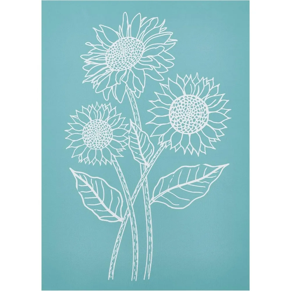 Self-Adhesive Silk Screen Printing Stencil Sunflower Reusable Pattern Stencils for Painting on Wood Fabric T-Shirt Wall and